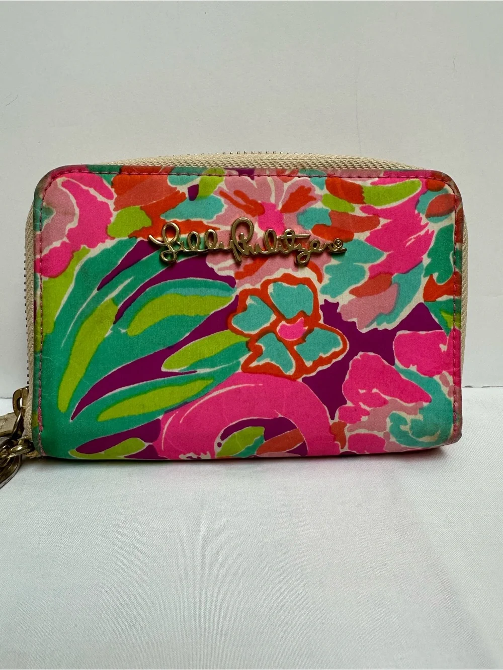 Lilly Pulitzer Multicolor Floral Zip Wristlet Wallet with tassels